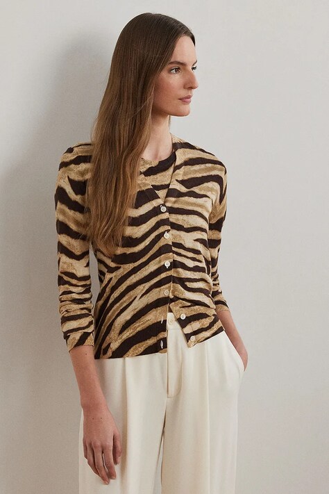 Πλεκτή ζακέτα Lauren Ralph Lauren χρώμα: μπεζ, 200971371