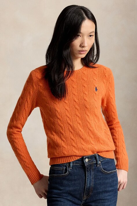 Polo Ralph Lauren sweter damski z dodatkiem kaszmiru czerwony 211971865