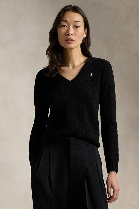 Polo Ralph Lauren sweter damski wełniany czarny 211971866