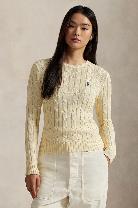 Polo Ralph Lauren sweter bawełniany kolor beżowy 211971869