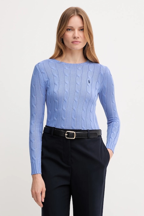 Polo Ralph Lauren sweter bawełniany damski kolor niebieski  211971869