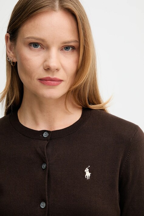 Kardigan Polo Ralph Lauren dámský, hnědá barva, 211971871