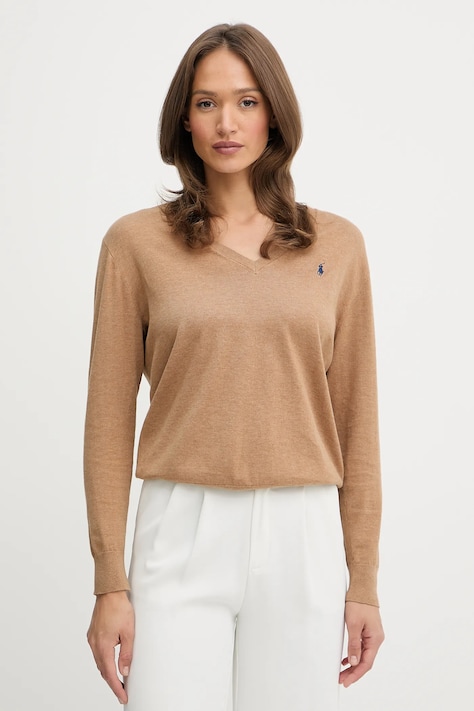 Хлопковый свитер Polo Ralph Lauren цвет зелёный лёгкий 211972105