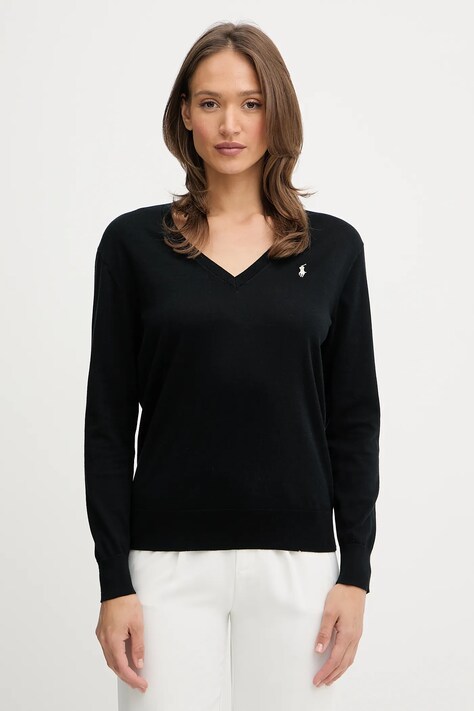 Polo Ralph Lauren pulover de bumbac culoarea negru, light, 211972105