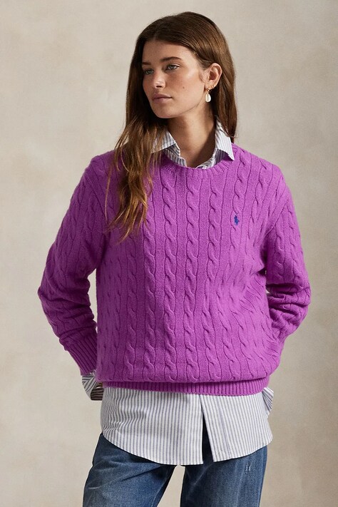 Svetr Polo Ralph Lauren dámský, fialová barva, 211972115