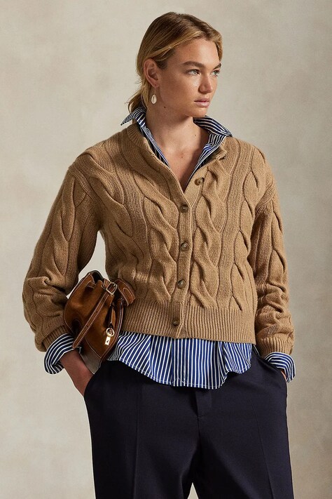 Vuneni kardigan Polo Ralph Lauren boja: bež, 211972128