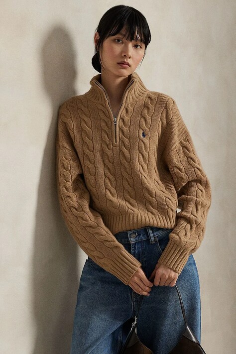 Polo Ralph Lauren maglione in lana donna colore beige 211972130