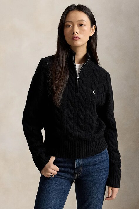 Polo Ralph Lauren Pulover pentru femei din lână negru 211972130