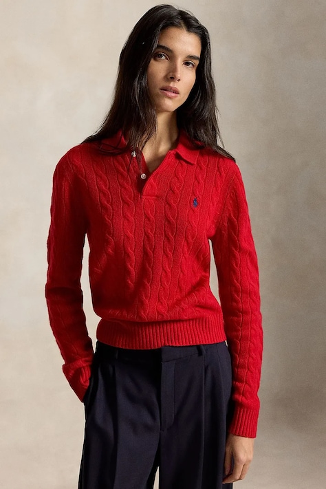 Polo Ralph Lauren sweter damski wełniany czerwony 211972132
