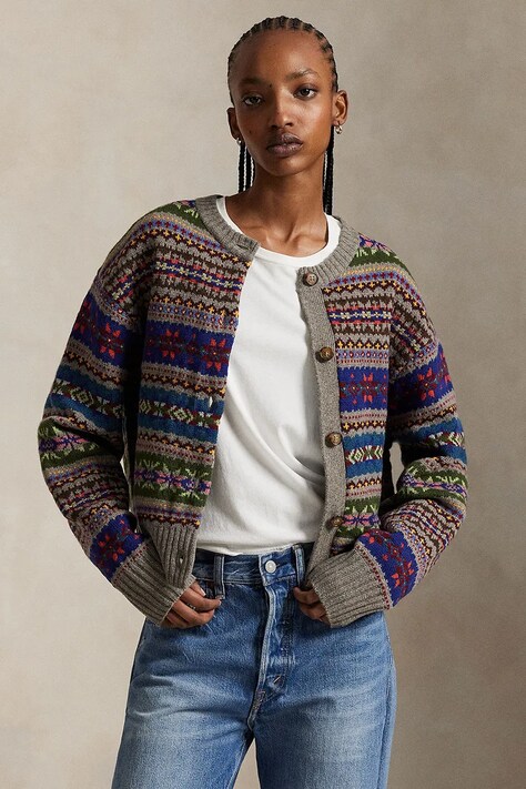 Polo Ralph Lauren kardigan z dodatkiem wełny kolor beżowy 211972164