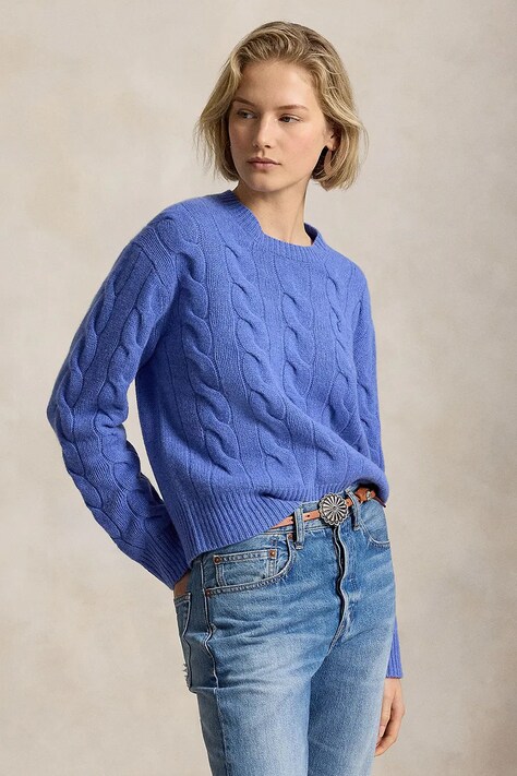 Polo Ralph Lauren sweter damski wełniany niebieski 211A91216
