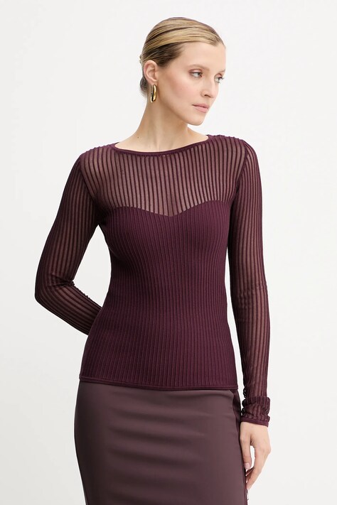 Patrizia Pepe sweter damski kolor fioletowy lekki 8K0305 K143
