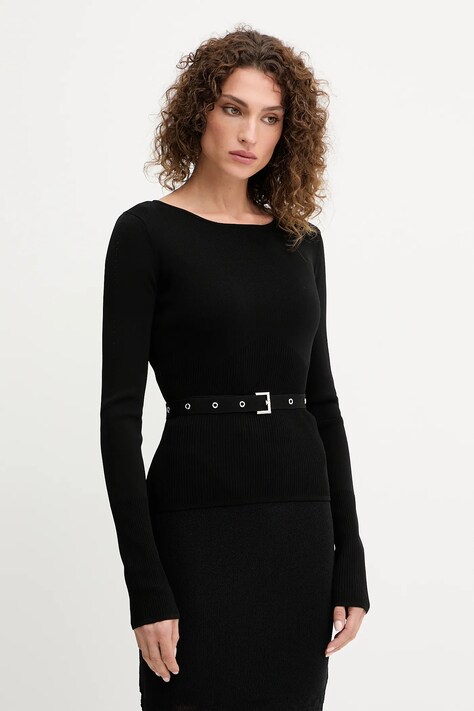Patrizia Pepe sweter damski kolor czarny lekki 8K0309 K274