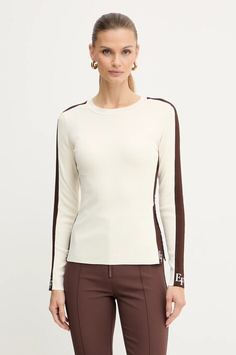 Elisabetta Franchi sweter damski kolor beżowy lekki MK03S56E2