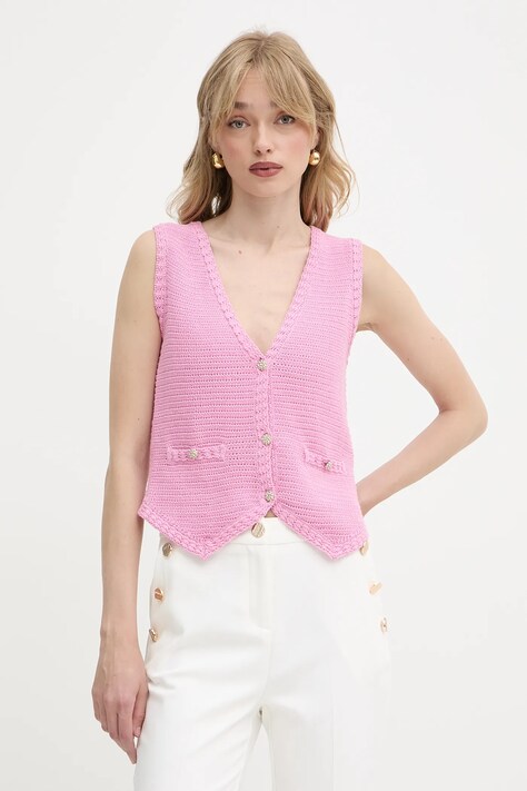 Morgan vestă din bumbac culoarea roz, călduros, MGILET