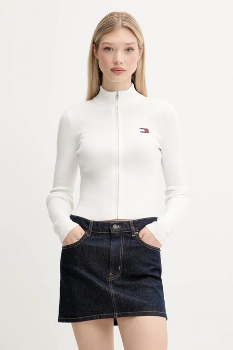 Джемпер Tommy Jeans цвет белый лёгкий DW0DW20967