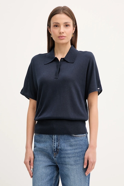 Поло c добавлением шелка Tommy Hilfiger цвет синий WW0WW45652