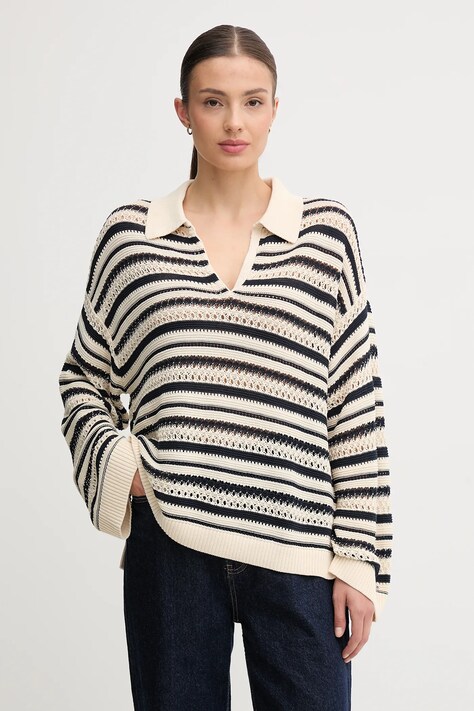 Tommy Hilfiger sweter damski kolor beżowy lekki WW0WW46524
