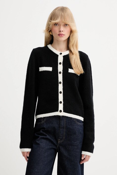 Gestuz cardigan din lână culoarea negru, light, 10910459