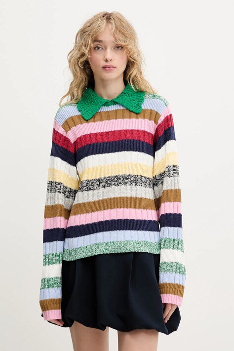 Stine Goya sweter damski kolor zielony SG-PF25-K033-2386