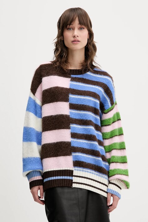 Stine Goya sweter z dodatkiem wełny kolor brązowy  SG-AW25-K021-2328