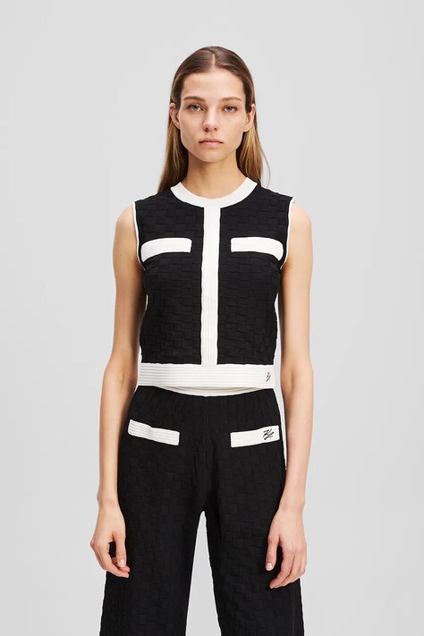 Karl Lagerfeld vestă culoarea negru, A3W18020
