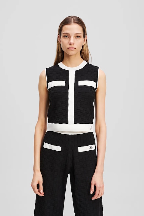 Γιλέκο Karl Lagerfeld χρώμα: μαύρο, A3W18020