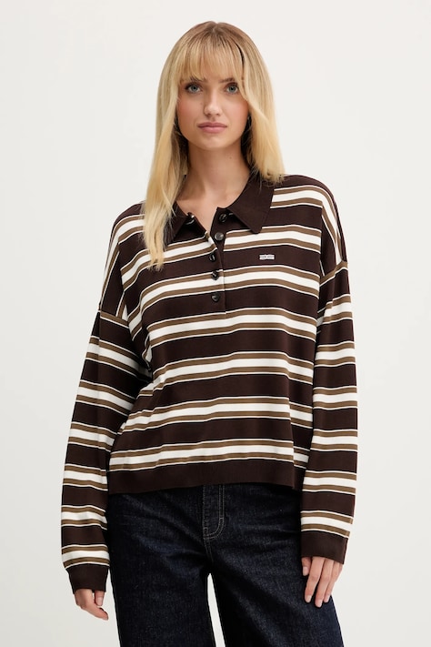 Gestuz sweter damski kolor brązowy lekki 10910655