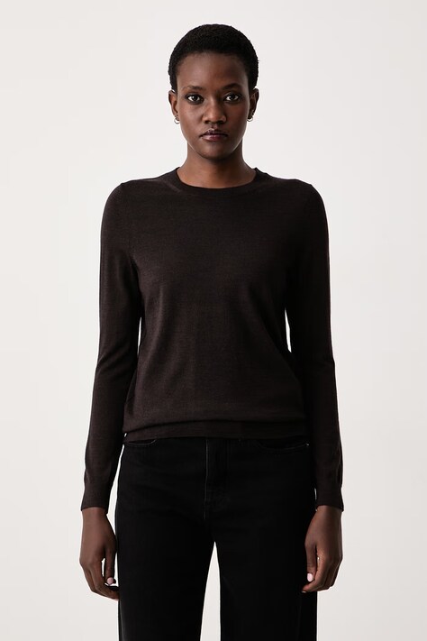 BOSS Sweter damski wełniany Ferpina brązowy 50544987