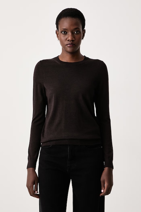 BOSS Sweter damski wełniany Ferpina brązowy 50544987