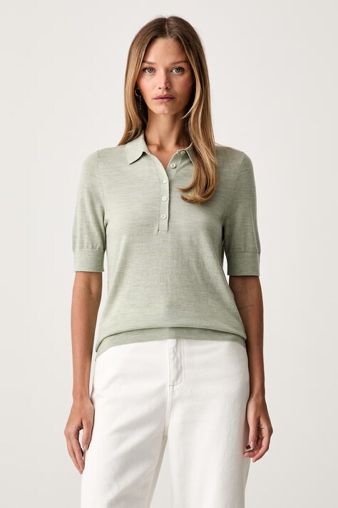 BOSS polo damskie wełniane Fidenka zielone 50545015