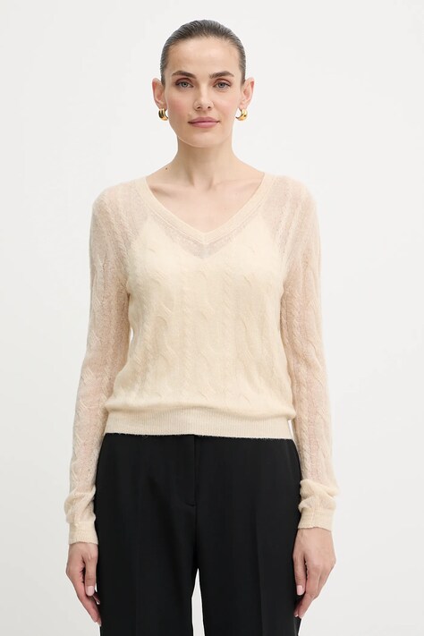 Guess sweter IZABELLA damski kolor beżowy lekki W5YR00 Z3HQ0