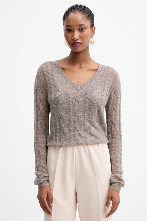 Guess sweter IZABELLA damski kolor brązowy lekki W5YR00 Z3HQ0