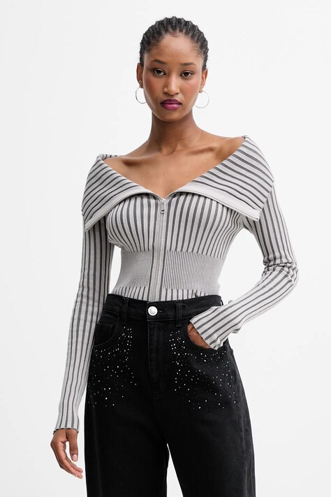 Guess kardigan KATHRYN damski kolor szary lekki W5YR03 Z30I2