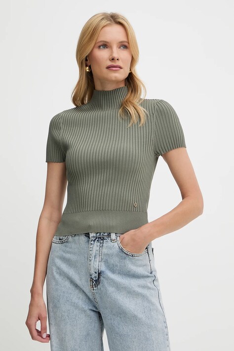 Свитер Guess JAYLA цвет зелёный с полугольфом W5YR04 Z0040