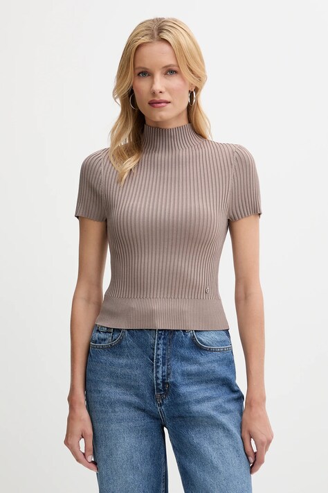 Свитер Guess JAYLA цвет бежевый с полугольфом W5YR04 Z0040