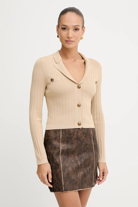 Guess kardigan FELICITY damski kolor beżowy lekki W5YR11 Z0130