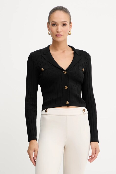 Guess kardigan FELICITY damski kolor czarny lekki W5YR11 Z0130