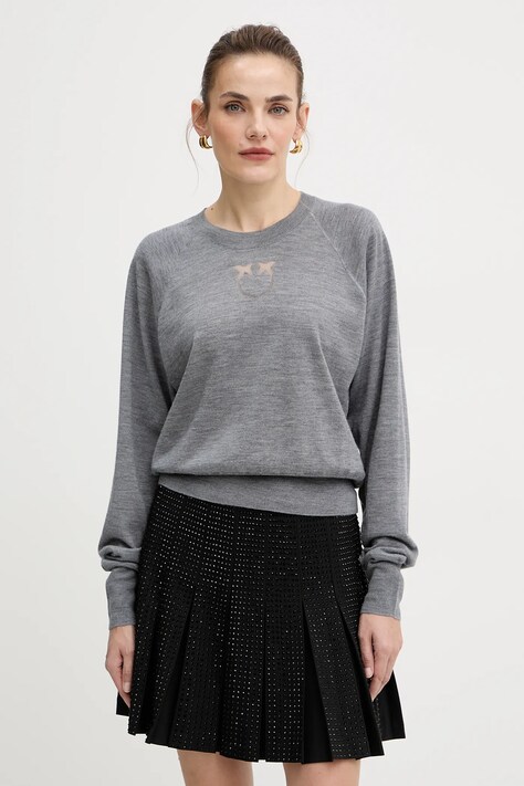Pinko sweter damski kolor szary lekki 105417 A18M