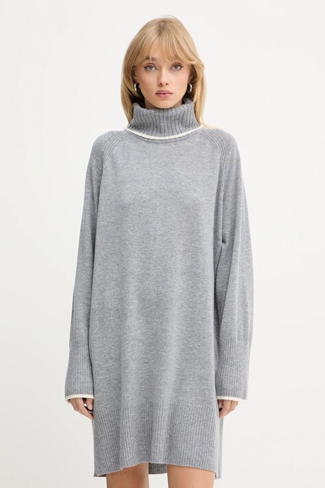 Vlněné šaty Pinko šedá barva, mini, oversize, 105449 A2Q9