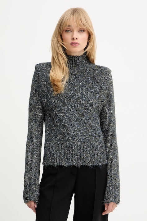 Пуловер Pinko в синьо с поло 105968 A2YB