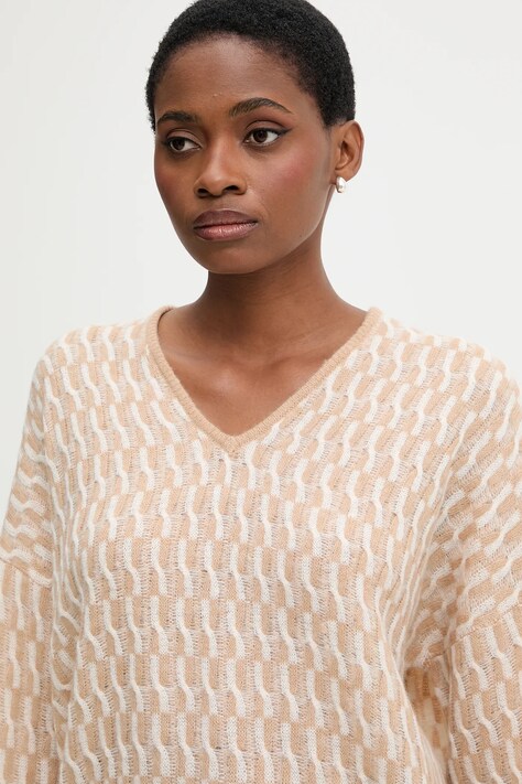 Светр із додаванням вовни United Colors of Benetton — AW25-SWD09W, бежевий — фото 4