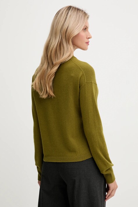 United Colors of Benetton sweter z dodatkiem wełny damski kolor zielony lekki 102HD4032