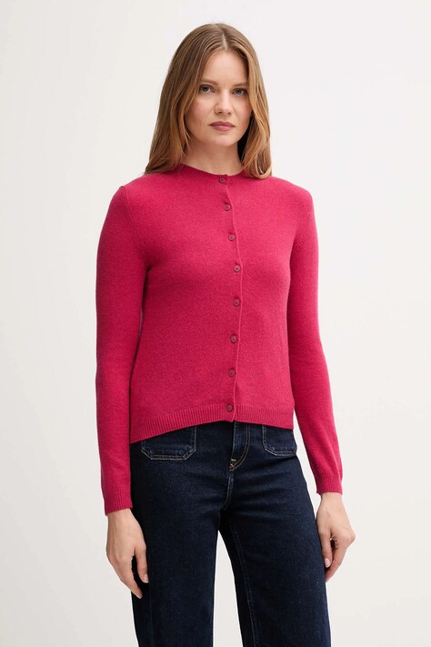 United Colors of Benetton kardigan z dodatkiem wełny damski kolor różowy lekki 102HD502B