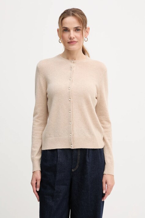 United Colors of Benetton kardigan kaszmirowy damski kolor beżowy 1033D502A