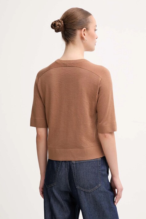United Colors of Benetton sweter wełniany damskie kolor brązowy lekki 11AHD10E6