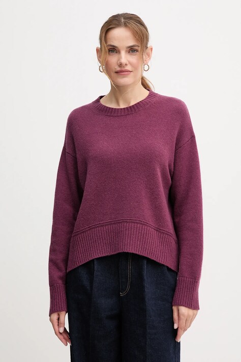United Colors of Benetton pulover din amestec de lână culoarea violet, 1244D10BC