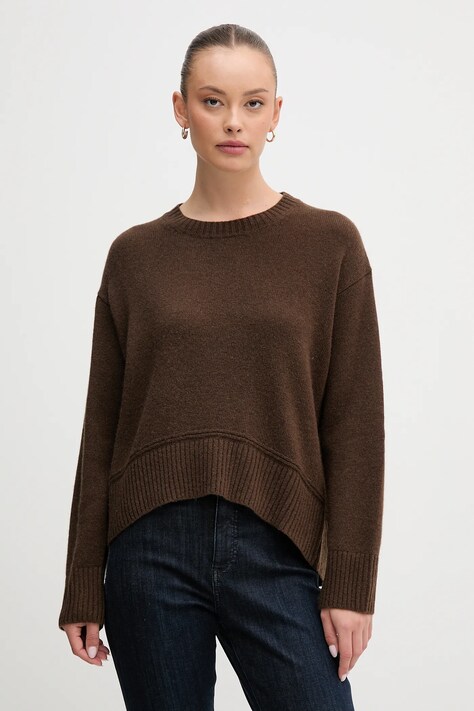 United Colors of Benetton pulover din amestec de lână culoarea maro, 1244D10BC