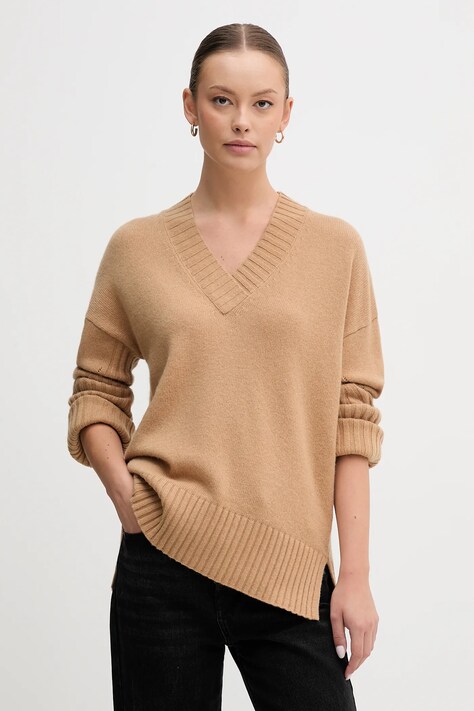 United Colors of Benetton sweter z dodatkiem wełny damski kolor zielony 1244D403A