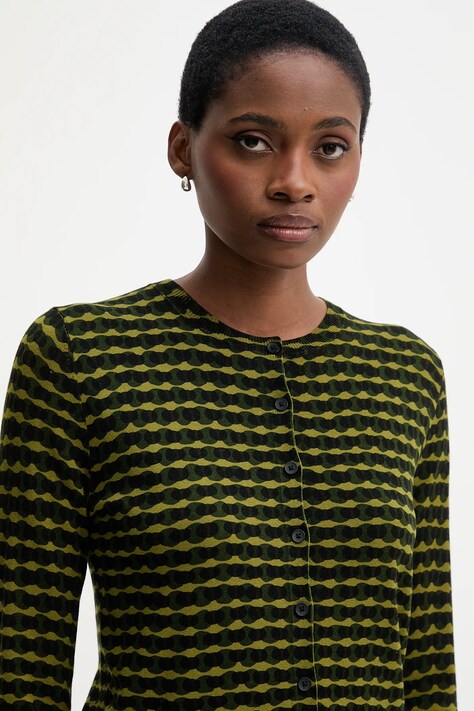 United Colors of Benetton kardigan damski kolor zielony lekki 12F3D5028